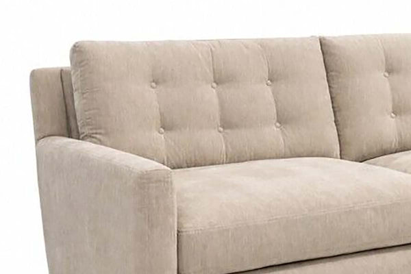 Ellie Fog 103 Inch "Quick Ship" Biscuit Back Reversible Chaise Sofa