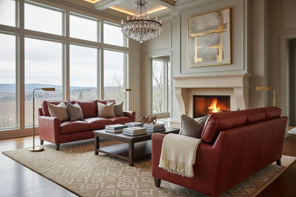 Ellis 79 Inch Apartment Three Cushion Pillow Back Leather Sofa