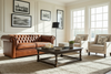 Image of Empire 84 Inch Full Studio Chesterfield Leather Sleeper Sofa