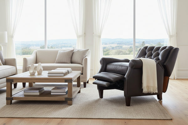 Ernest Castle "Quick Ship" Button Tufted Pillow Back Recliner