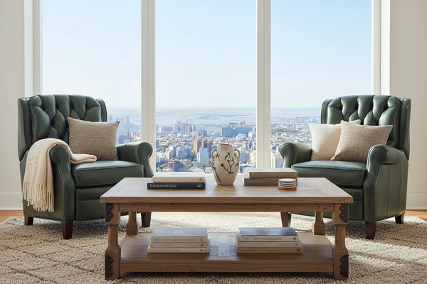 Ernest Portal "Quick Ship" Button Tufted Pillow Back Recliner