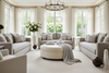 Image of Evan 36", 40", 44", Or 48" Inch Round Leather Ottoman (4 Sizes Available)