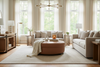 Image of Evan 36", 40", 44", Or 48" Inch Round Leather Ottoman (4 Sizes Available)
