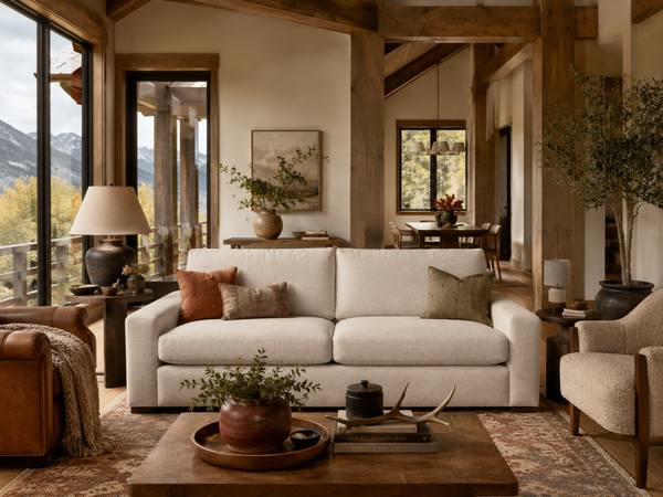 Sadie 96 Inch "Quick Ship" Oversized Deep Seat Fabric Sofa