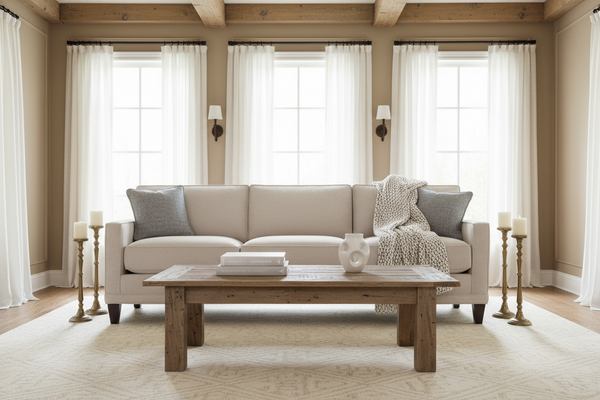 Janice III 89 Inch Contemporary 3-Seat Fabric Sofa