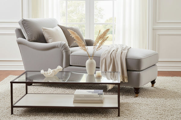 Kristen English Arm Chaise With Pillow Back