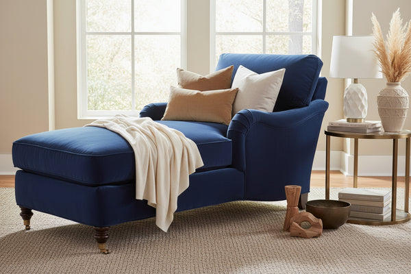 Kristen English Arm Chaise With Pillow Back
