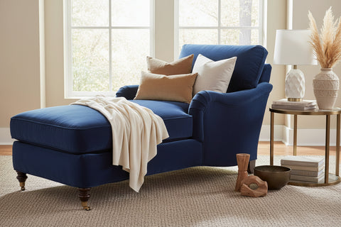 Kristen English Arm Chaise With Pillow Back