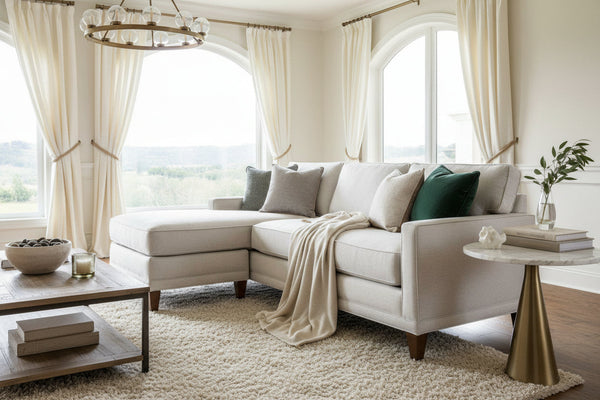 Janice Contemporary Sofa With Reversible Chaise Sectional