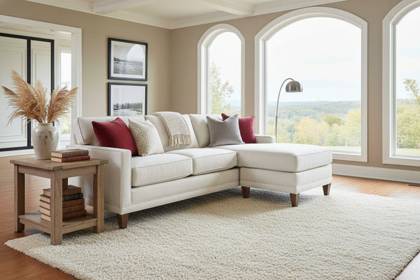 Janice Contemporary Sofa With Reversible Chaise Sectional