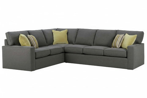 Jennifer 2 Piece Contemporary Fabric Track Arm Sectional Sofa (As Configured)