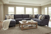 Image of Kristen Fabric Pillow Back English Arm Sectional Sofa With Chaise (As Configured)