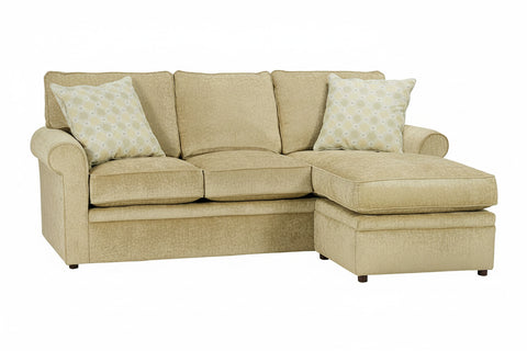 Kyle Apartment Size Rolled Arm Sectional Sofa With Reversible Chaise
