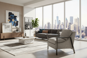 Angie Fabric Chair With Burnished Steel Metal Frame