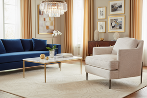 Joy Fabric Chair With Burnished Steel Metal Frame