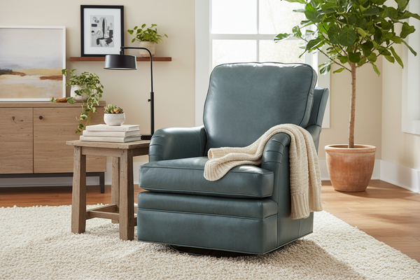 Felicity Leather SWIVEL/GLIDER Accent Chair
