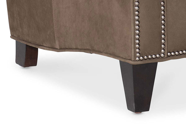 Fitzpatrick Leather Tufted Biscuit Back Accent Club Chair