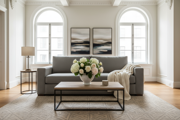 Fletcher 89 Inch "Quick Ship" Modern Fabric Sofa