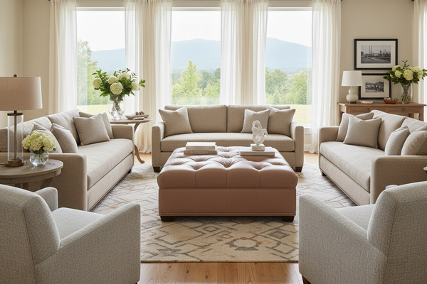 Gaines Tufted 36", 40", 44", Or 48" Inch Square Leather Ottoman (4 Sizes Available)