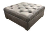 Image of Gaines Tufted 36", 40", 44", Or 48" Inch Square Leather Ottoman (4 Sizes Available)