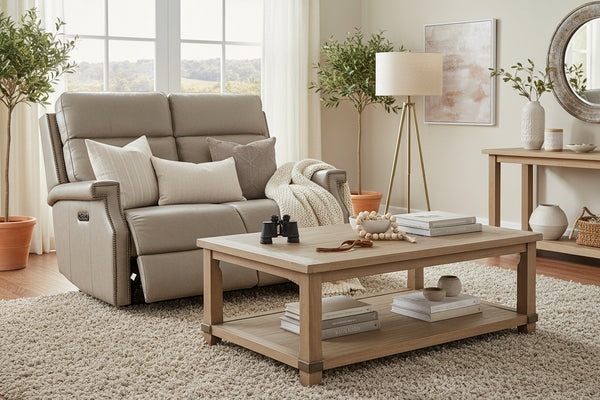 Galina Stone "Quick Ship" ZERO GRAVITY Wall Hugger Power Leather Reclining Loveseat