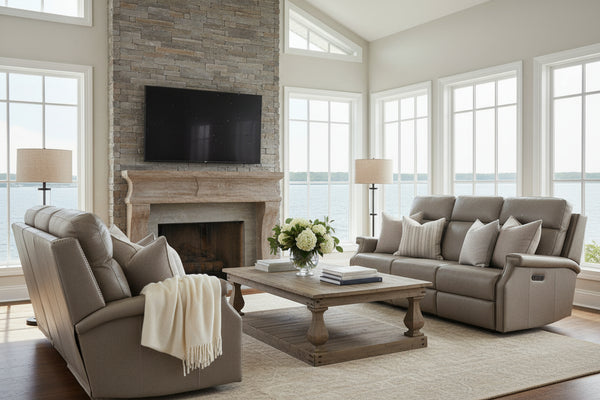 Galina Stone "Quick Ship" ZERO GRAVITY Wall Hugger Reclining Leather Living Room Furniture Collection