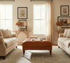 Image of Garth 32 Inch Square Deep Button Tufted Ottoman With Nailhead Trim