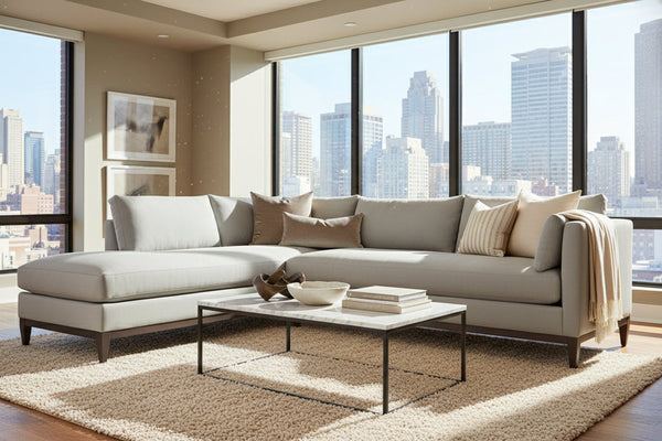 Georgia Two Piece Pillow Back Sectional With Chaise Bumper (Version 2 As Configured)
