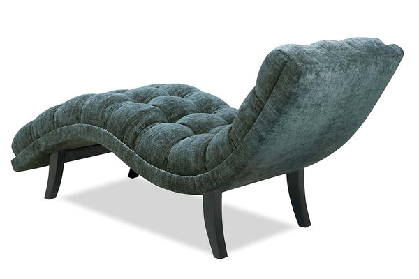 Gigi Modern Tufted Fabric Armless Chaise Lounge With Nailhead Trim
