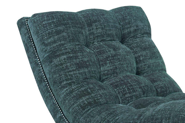 Gigi Modern Tufted Fabric Armless Chaise Lounge With Nailhead Trim