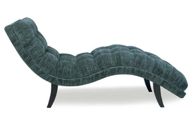 Gigi Modern Tufted Fabric Armless Chaise Lounge With Nailhead Trim