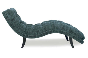 Gigi Modern Tufted Fabric Armless Chaise Lounge With Nailhead Trim