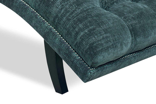Gigi Modern Tufted Fabric Armless Chaise Lounge With Nailhead Trim