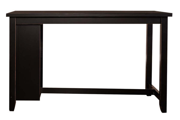 Glenwood Small Spaces Black 5 Piece Counter Height Bookshelf Dining Set With Four Linen Upholstered Stools