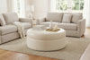 Image of Goodwin 40 Inch Round Leather Drum Ottoman