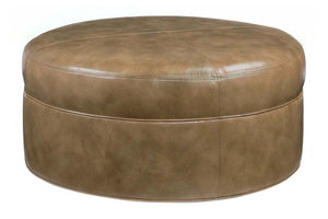 Goodwin 40 Inch Round Leather Drum Ottoman
