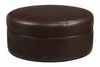 Image of Goodwin 40 Inch Round Leather Drum Ottoman