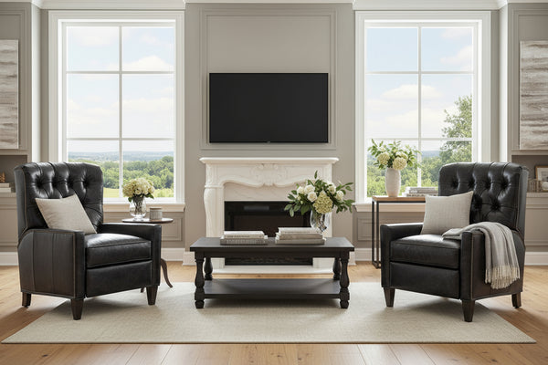 Greenwich Leather Tufted Back Recliner Chair