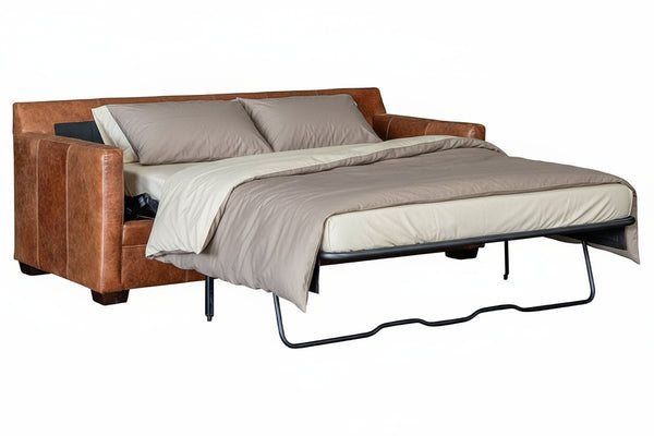 Hadley 82.5 Inch Leather Contemporary Queen Sleeper Sofa