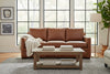 Image of Hadley 82.5 Inch Contemporary Track Arm Pillow Back Leather Sofa - Immerse Yourself In Unparalleled Comfort