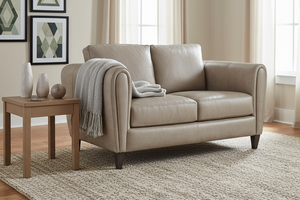 Halifax Bespoke Pillow Back Leather Loveseat