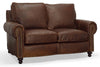 Image of Hampton Traditional Two Cushion Leather Loveseat