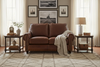 Image of Hampton Traditional Two Cushion Leather Loveseat