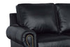 Image of Hampton 86 Inch Traditional Three Cushion Leather Sofa