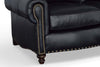 Image of Hampton 86 Inch Traditional Three Cushion Leather Sofa