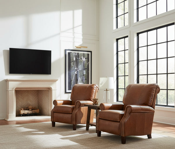 Hanover Leather Recliner With Nailhead Trim - Luxurious Comfort With Classic Elegance