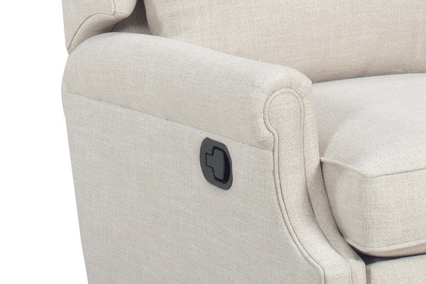 Harlan Bustle Back Fabric Recliner Chair With Inset Rolled Arms