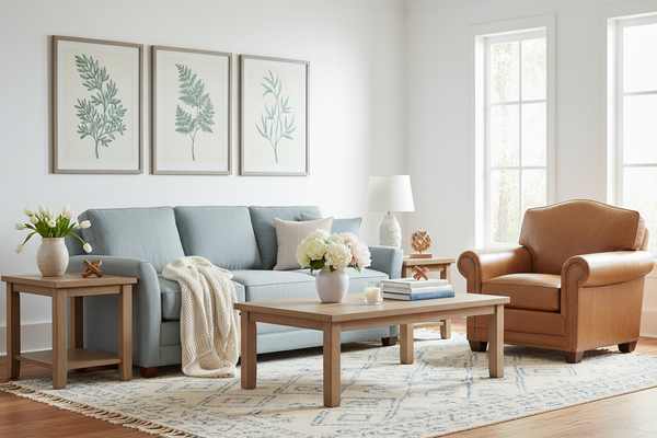 Harmon 8-Way Hand Tied Leather Camel-Back Sofa Collection