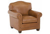 Image of Harmon Leather Arched Back 8-Way Hand Tied Club Chair w/ Nailhead Trim