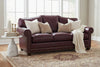 Image of Harmon XL 90 Inch Arched Back 8-Way Hand Tied Leather Grand Scale Sofa w/ Nailhead Trim